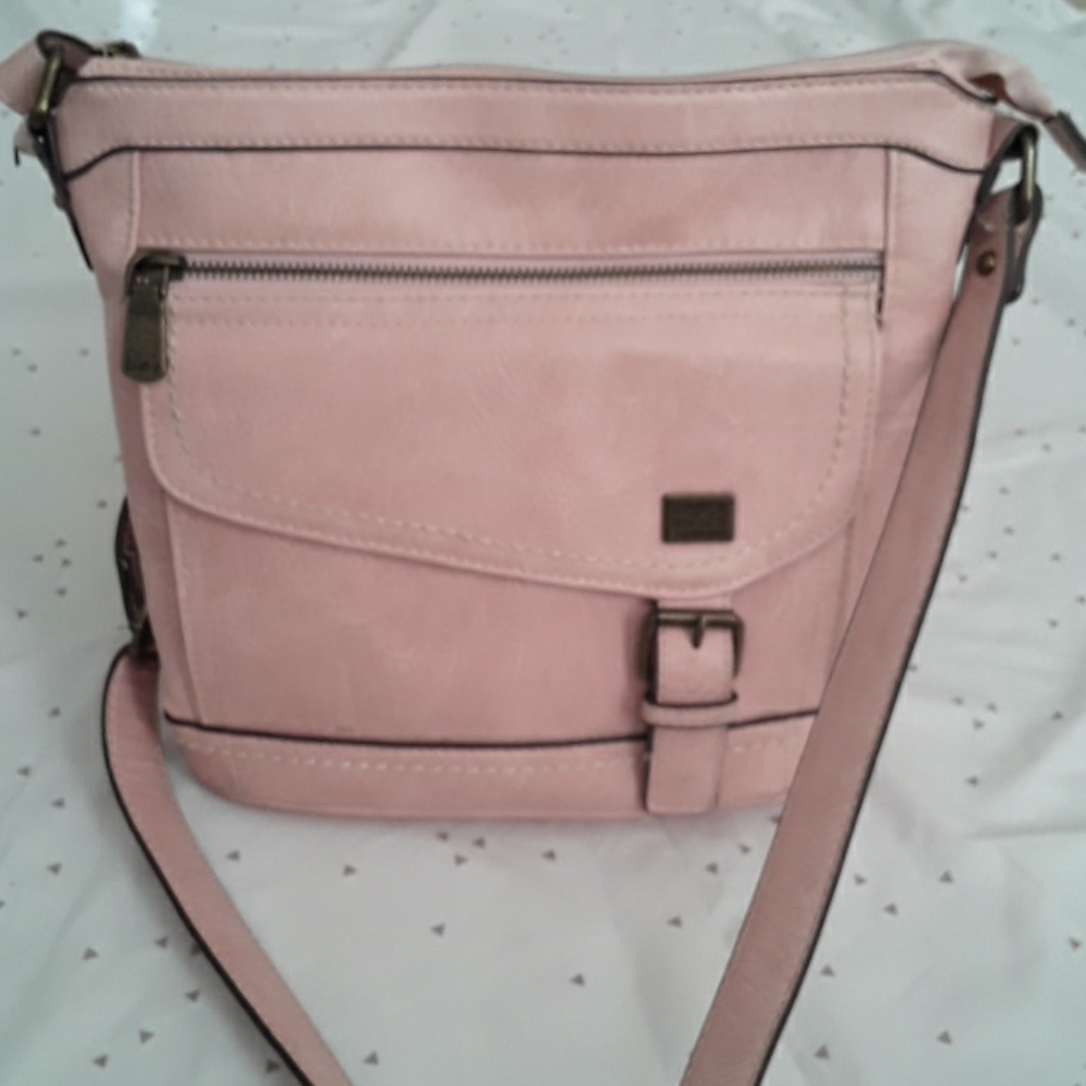 B.O.C. Pink Faux Leather Purse Shoulder Bag